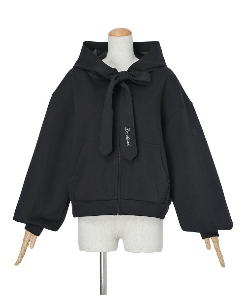 F i.n.t（フィント）の「ビッグリボンZIPパーカー/fint フィント（パーカー・レディース・ライトブルー/アイボリー/ブラック・FREE）」の10枚目の写真