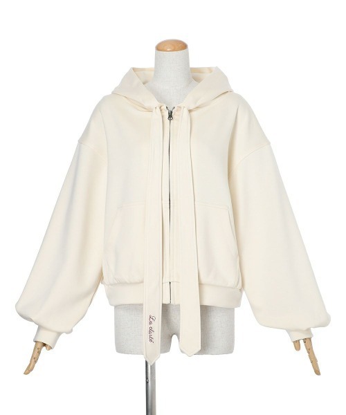 F i.n.t（フィント）の「ビッグリボンZIPパーカー/fint フィント（パーカー・レディース・ライトブルー/アイボリー/ブラック・FREE）」の11枚目の写真