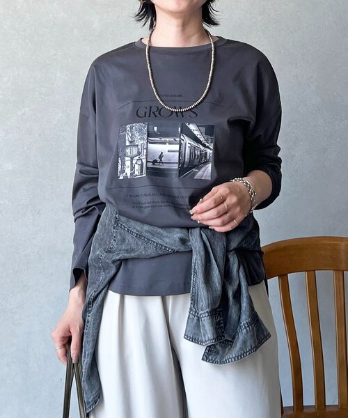 un dix cors(アンディコール)の「グラフィックプリントロゴTEE(Tシャツ/カットソー・レディース・グレー/オフホワイト・FREE)」の22枚目の写真