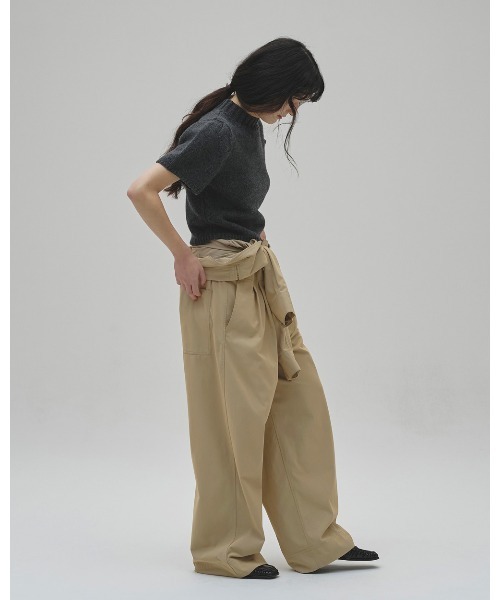 TODAYFUL(トゥデイフル)の「Twill Zip Combinaison(つなぎ/オールインワン・レディース・ベージュ/ブラック・38inch/36inch)」の7枚目の写真