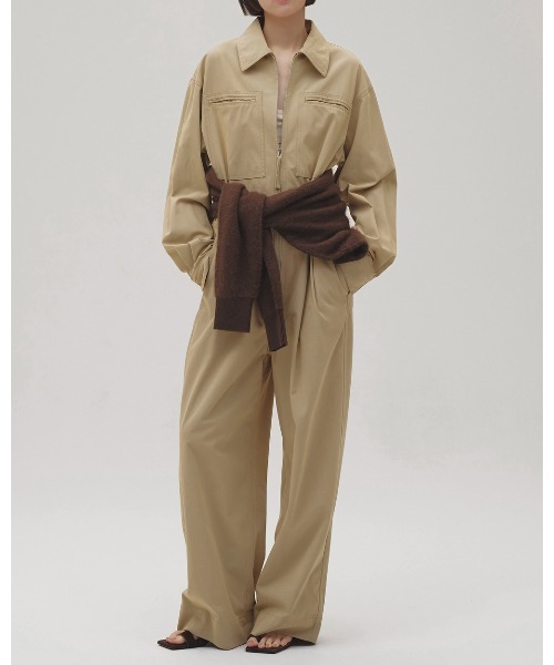 TODAYFUL(トゥデイフル)の「Twill Zip Combinaison(つなぎ/オールインワン・レディース・ベージュ/ブラック・38inch/36inch)」の14枚目の写真