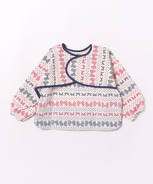 combimini（コンビミニ）の「はっ水ナイロン長袖お食事エプロン（マグ/哺乳瓶/お食事グッズ・キッズ・ネイビー/オフホワイト/サックスブルー/ダークブルー・M/L）」の5枚目の写真