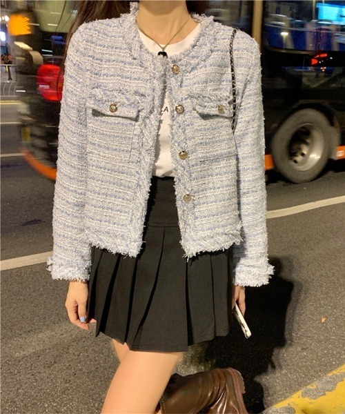 Flugge(フラッジー)の「ツイードライトジャケット(その他アウター・レディース・ホワイト/ブルー・MEDIUM/LARGE)」の3枚目の写真