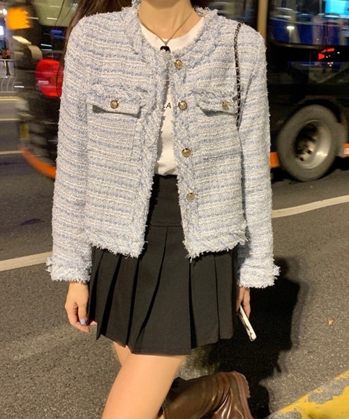 Flugge(フラッジー)の「ツイードライトジャケット(その他アウター・レディース・ホワイト/ブルー・MEDIUM/LARGE)」の8枚目の写真