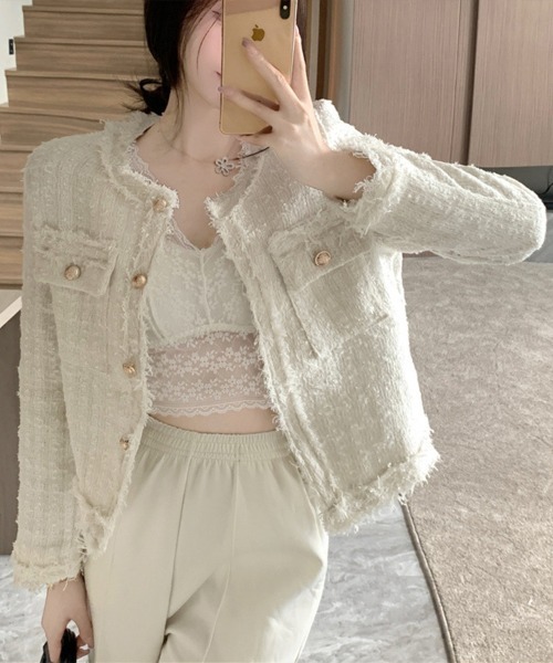 Flugge(フラッジー)の「ツイードライトジャケット(その他アウター・レディース・ホワイト/ブルー・MEDIUM/LARGE)」の10枚目の写真