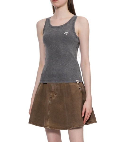 A BATHING APE(アベイシングエイプ)の「WASHED RIBBED VEST(タンクトップ・レディース・グレー/ネイビー・SMALL/X-SMALL)」の5枚目の写真