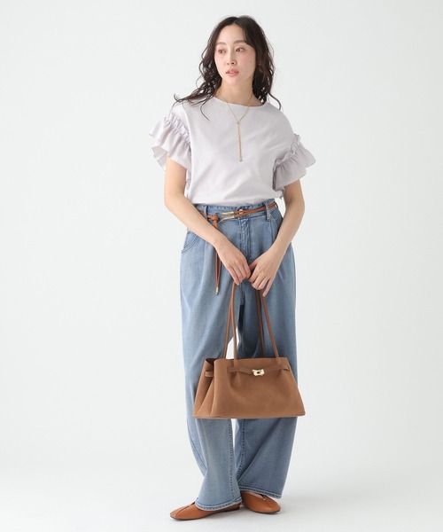 Elura(エルーラ)の「フリルショルダーTシャツ/656399(Tシャツ/カットソー・レディース・ブラック/ホワイト/ライトグレー・FREE)」の16枚目の写真
