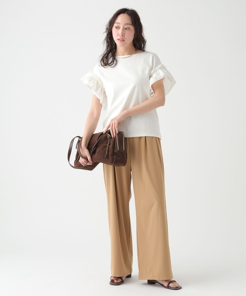 Elura(エルーラ)の「フリルショルダーTシャツ/656399(Tシャツ/カットソー・レディース・ブラック/ホワイト/ライトグレー・FREE)」の8枚目の写真