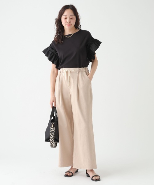 Elura(エルーラ)の「フリルショルダーTシャツ/656399(Tシャツ/カットソー・レディース・ブラック/ホワイト/ライトグレー・FREE)」の14枚目の写真