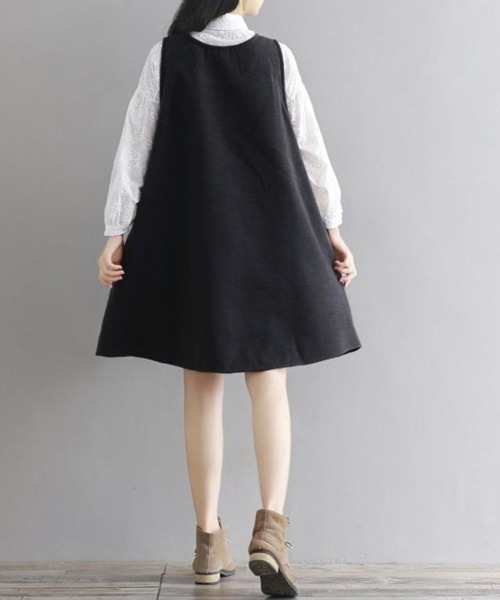 ONEP STAR(ワンピスター)の「リボンデザインジャンパースカート(ジャンパースカート・レディース・グレー・X-LARGE/LARGE/MEDIUM)」の10枚目の写真