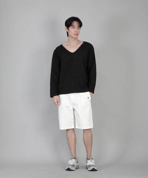 SAINTCREW(セントクルー)の「無地BIGVネック長袖TシャツBIGV-879ブラック(Tシャツ/カットソー・メンズ・その他・LARGE/MEDIUM/XXX-LARGE/XXXX-LARGE/X-LARGE/XX-LARGE/SMALL)」の7枚目の写真