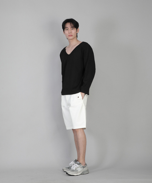 SAINTCREW(セントクルー)の「無地BIGVネック長袖TシャツBIGV-879ブラック(Tシャツ/カットソー・メンズ・その他・LARGE/MEDIUM/XXX-LARGE/XXXX-LARGE/X-LARGE/XX-LARGE/SMALL)」の9枚目の写真