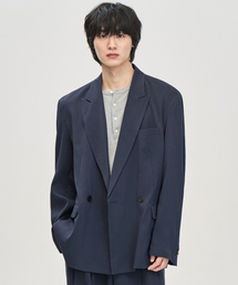 PRAIRIE（プレリー）の「ビッグダディフィットワンボタンダブルブレザー (ネイビー)（テーラードジャケット）」