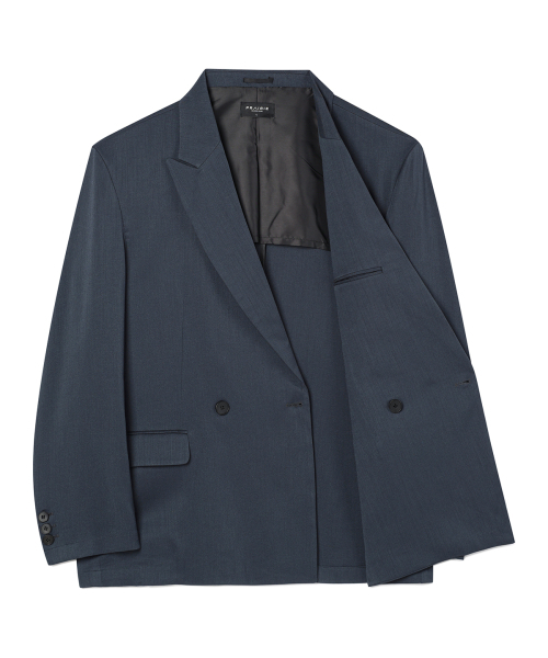 PRAIRIE(KR)(プレーリー)の「ビッグダディフィットワンボタンダブルブレザー (ネイビー)(テーラードジャケット・メンズ・ネイビー・SMALL/MEDIUM/LARGE)」の3枚目の写真