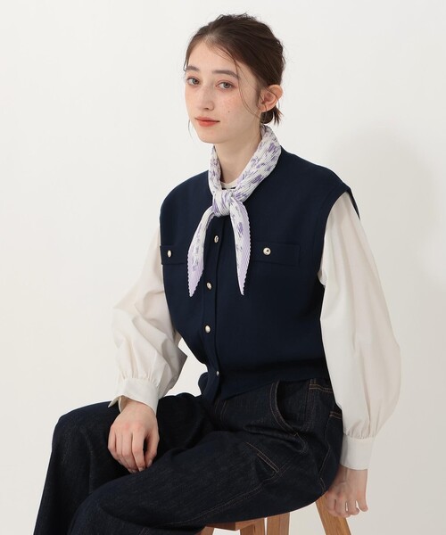 Afternoon Tea(アフタヌーンティー)の「フラワースカーフ(バンダナ/スカーフ・レディース・パープル/グレー・ONE SIZE)」の3枚目の写真
