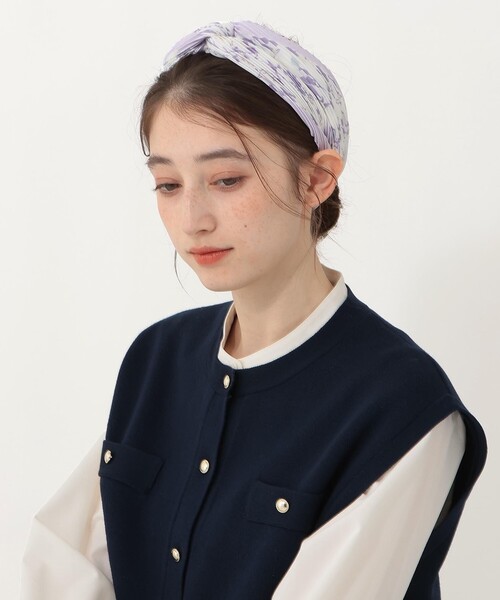 Afternoon Tea(アフタヌーンティー)の「フラワースカーフ(バンダナ/スカーフ・レディース・パープル/グレー・ONE SIZE)」の4枚目の写真
