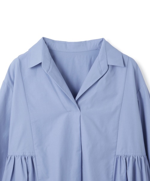 ketty(ケティ)の「モイストブロードラッフルヘムブラウス≪洗濯機で洗える≫(シャツ/ブラウス・レディース・オフホワイト/ブルー・M)」の6枚目の写真