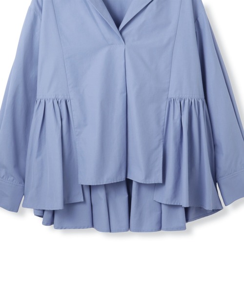 ketty(ケティ)の「モイストブロードラッフルヘムブラウス≪洗濯機で洗える≫(シャツ/ブラウス・レディース・オフホワイト/ブルー・M)」の9枚目の写真