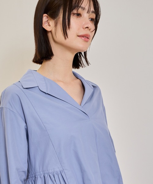 ketty(ケティ)の「モイストブロードラッフルヘムブラウス≪洗濯機で洗える≫(シャツ/ブラウス・レディース・オフホワイト/ブルー・M)」の14枚目の写真