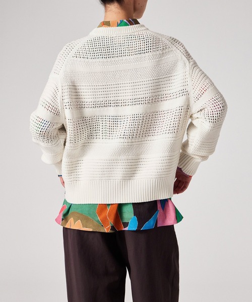 Paul Smith（ポールスミス）の「ウィメンズ ミックスパターン クルーネックニット / 165223 776N（ニット/セーター・レディース・ライトイエロー/ホワイト・MEDIUM）」の7枚目の写真