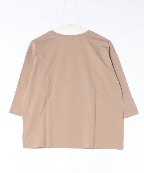 Honeys(ハニーズ)の「【UVカット】7分袖ロゴTシャツ(Tシャツ/カットソー・レディース・スミクロ/オフホワイト/グレイッシュブルー/ライトブラウン/杢グレー・L/LL/M/S)」の10枚目の写真