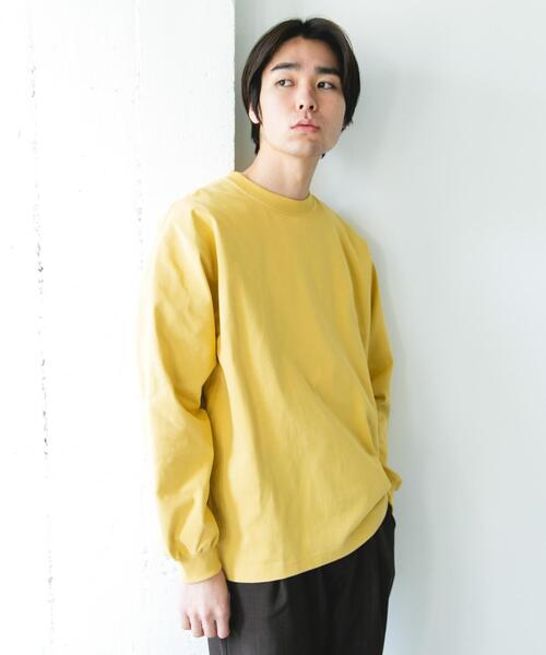 URBAN RESEARCH DOORS（アーバンリサーチドアーズ）の「『UR TECH』10.5オンス ヘビーウェイト LONG-SLEEVE T-SHIRTS（Tシャツ/カットソー・メンズ・チャコールグレー/ホワイト/イエロー・LARGE/MEDIUM）」の3枚目の写真