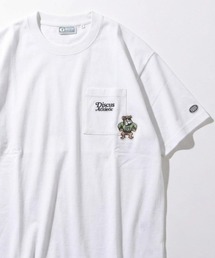 2026SS DISCUS/ディスカス USAコットン ヘビーウエイト ワンポイント刺繍 ポケット付Tシャツ レディース メンズ