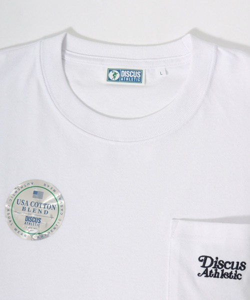 DISCUS（ディスカス）の「2026SS DISCUS/ディスカス USAコットン ヘビーウエイト ワンポイント刺繍 ポケット付Tシャツ レディース メンズ（Tシャツ/カットソー・メンズ・ブルーグレー/アッシュグレー/スミクロ/ホワイト・XL/L/M）」の15枚目の写真