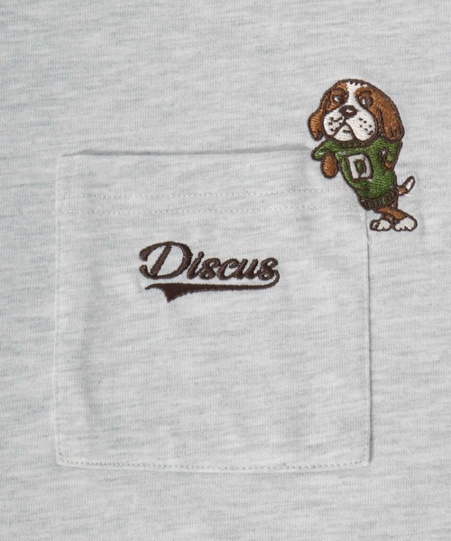 DISCUS（ディスカス）の「2026SS DISCUS/ディスカス USAコットン ヘビーウエイト ワンポイント刺繍 ポケット付Tシャツ レディース メンズ（Tシャツ/カットソー・メンズ・ブルーグレー/アッシュグレー/スミクロ/ホワイト・XL/L/M）」の18枚目の写真