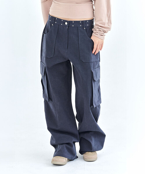 LIE MEQUE(リメーク)の「ポケットワイドパンツチャコール(その他パンツ・レディース・チャコール・SMALL/MEDIUM)」の1枚目の写真