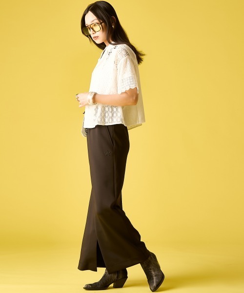 GEVS.（ジェイヴィス）の「レースパッチワークシャツ＜大きいサイズ有＞GEVS.（シャツ/ブラウス・レディース・ブラック/オフホワイト・M/L/LL/3L/5L/4L）」の7枚目の写真