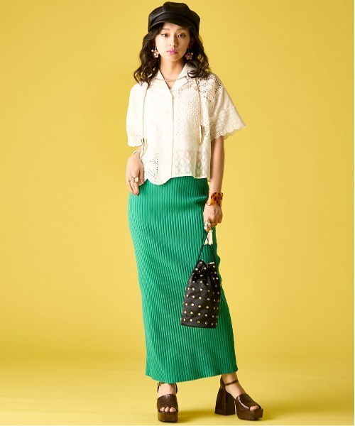 GEVS.（ジェイヴィス）の「レースパッチワークシャツ＜大きいサイズ有＞GEVS.（シャツ/ブラウス・レディース・ブラック/オフホワイト・M/L/LL/3L/5L/4L）」の11枚目の写真