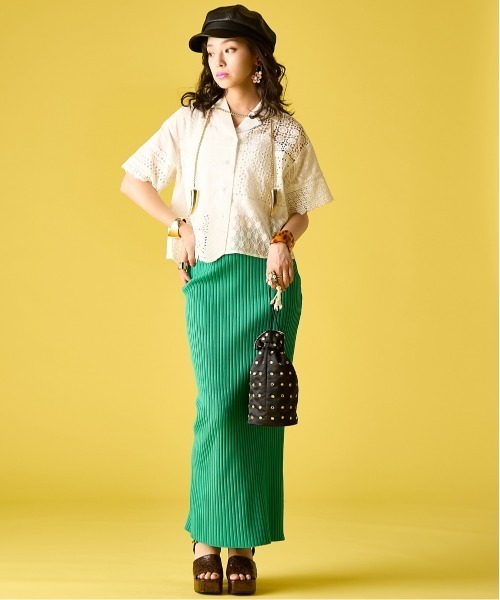 GEVS.（ジェイヴィス）の「レースパッチワークシャツ＜大きいサイズ有＞GEVS.（シャツ/ブラウス・レディース・ブラック/オフホワイト・M/L/LL/3L/5L/4L）」の13枚目の写真