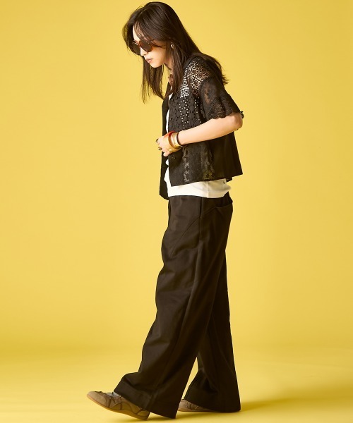 GEVS.（ジェイヴィス）の「レースパッチワークシャツ＜大きいサイズ有＞GEVS.（シャツ/ブラウス・レディース・ブラック/オフホワイト・M/L/LL/3L/5L/4L）」の16枚目の写真