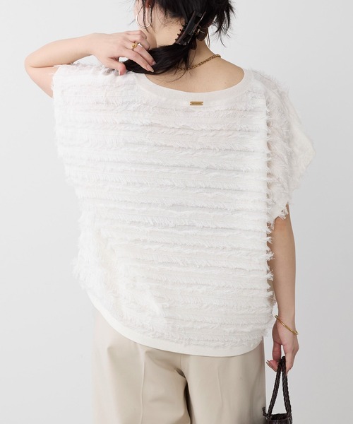 MICA&DEAL（マイカ＆ディール）の「フリンジニットプルオーバー（ニット/セーター・レディース・オフホワイト/ブラック・FREE）」の8枚目の写真