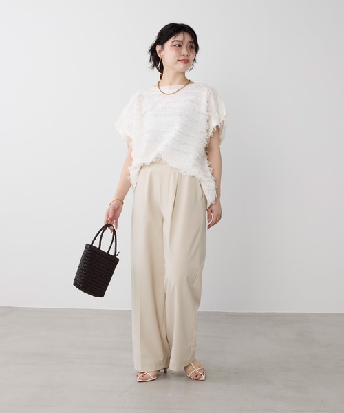 MICA&DEAL（マイカ＆ディール）の「フリンジニットプルオーバー（ニット/セーター・レディース・オフホワイト/ブラック・FREE）」の9枚目の写真