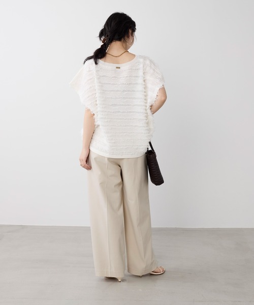 MICA&DEAL（マイカ＆ディール）の「フリンジニットプルオーバー（ニット/セーター・レディース・オフホワイト/ブラック・FREE）」の12枚目の写真