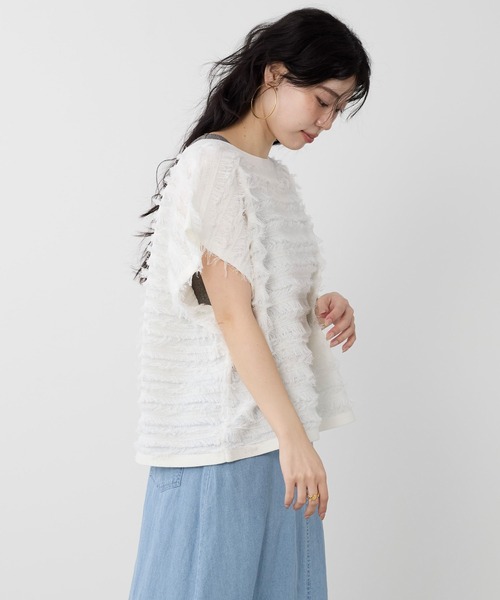 MICA&DEAL（マイカ＆ディール）の「フリンジニットプルオーバー（ニット/セーター・レディース・オフホワイト/ブラック・FREE）」の16枚目の写真