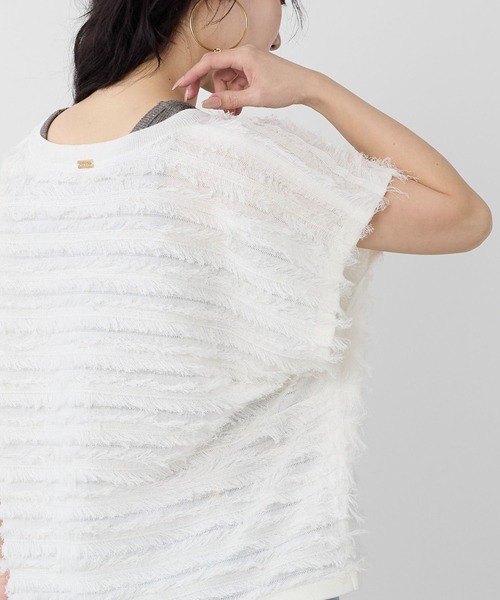 MICA&DEAL（マイカ＆ディール）の「フリンジニットプルオーバー（ニット/セーター・レディース・オフホワイト/ブラック・FREE）」の18枚目の写真