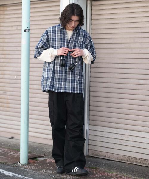 WEGO(ウィゴー)の「WEGO/【26年春夏新作】アンサンブルチェックシャツ(アンサンブル・メンズ・ブルー系その他2/ブラック系その他2・MEDIUM/LARGE)」の5枚目の写真