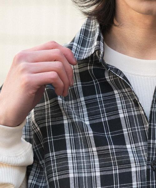 WEGO(ウィゴー)の「WEGO/【26年春夏新作】アンサンブルチェックシャツ(アンサンブル・メンズ・ブルー系その他2/ブラック系その他2・MEDIUM/LARGE)」の6枚目の写真