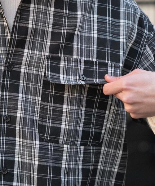 WEGO(ウィゴー)の「WEGO/【26年春夏新作】アンサンブルチェックシャツ(アンサンブル・メンズ・ブルー系その他2/ブラック系その他2・MEDIUM/LARGE)」の7枚目の写真
