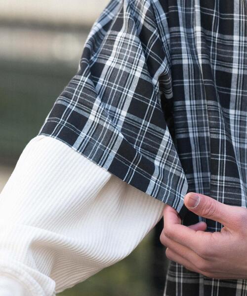 WEGO(ウィゴー)の「WEGO/【26年春夏新作】アンサンブルチェックシャツ(アンサンブル・メンズ・ブルー系その他2/ブラック系その他2・MEDIUM/LARGE)」の8枚目の写真