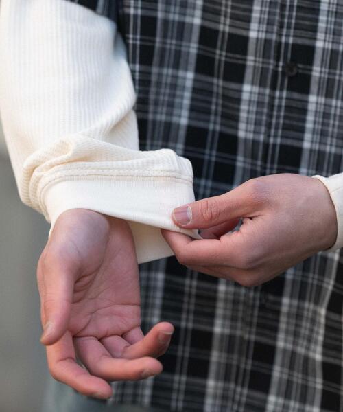 WEGO(ウィゴー)の「WEGO/【26年春夏新作】アンサンブルチェックシャツ(アンサンブル・メンズ・ブルー系その他2/ブラック系その他2・MEDIUM/LARGE)」の10枚目の写真