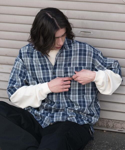 WEGO(ウィゴー)の「WEGO/【26年春夏新作】アンサンブルチェックシャツ(アンサンブル・メンズ・ブルー系その他2/ブラック系その他2・MEDIUM/LARGE)」の17枚目の写真