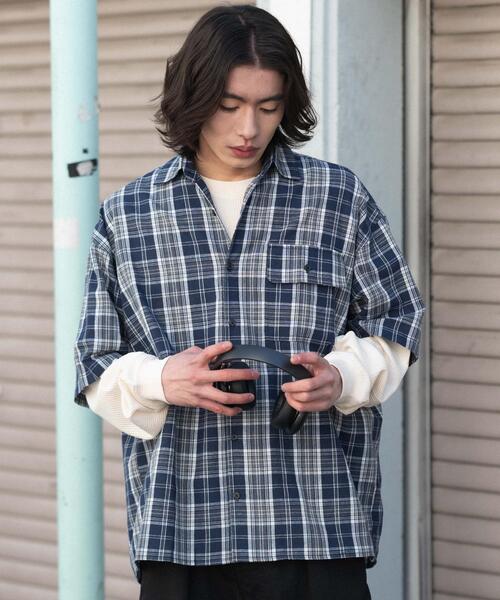 WEGO(ウィゴー)の「WEGO/【26年春夏新作】アンサンブルチェックシャツ(アンサンブル・メンズ・ブルー系その他2/ブラック系その他2・MEDIUM/LARGE)」の20枚目の写真