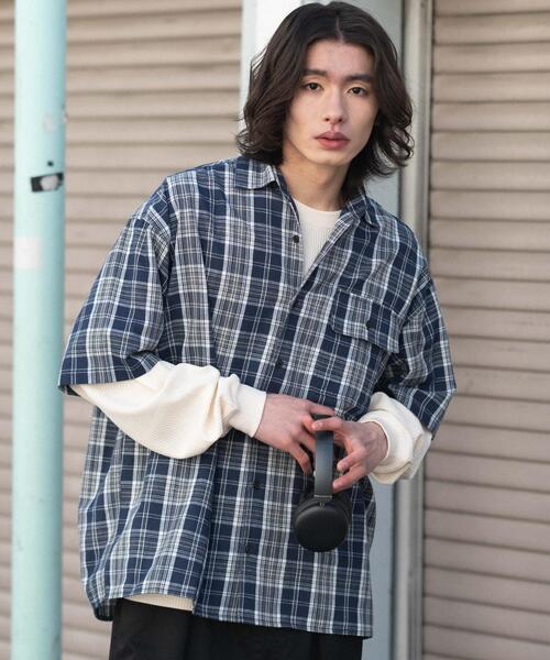 WEGO(ウィゴー)の「WEGO/【26年春夏新作】アンサンブルチェックシャツ(アンサンブル・メンズ・ブルー系その他2/ブラック系その他2・MEDIUM/LARGE)」の21枚目の写真