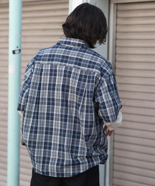 WEGO(ウィゴー)の「WEGO/【26年春夏新作】アンサンブルチェックシャツ(アンサンブル・メンズ・ブルー系その他2/ブラック系その他2・MEDIUM/LARGE)」の22枚目の写真