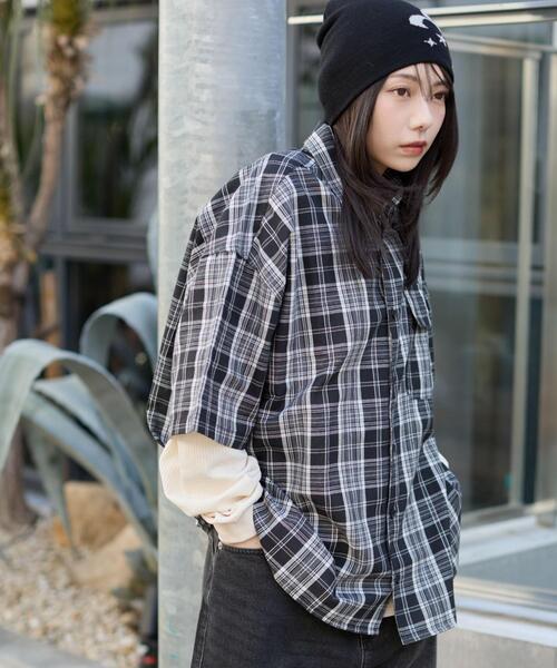 WEGO(ウィゴー)の「WEGO/【26年春夏新作】アンサンブルチェックシャツ(アンサンブル・メンズ・ブルー系その他2/ブラック系その他2・MEDIUM/LARGE)」の11枚目の写真