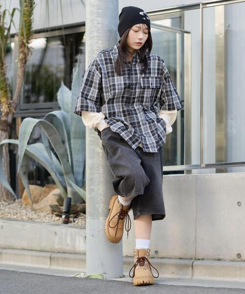 WEGO(ウィゴー)の「WEGO/【26年春夏新作】アンサンブルチェックシャツ(アンサンブル・メンズ・ブルー系その他2/ブラック系その他2・MEDIUM/LARGE)」の16枚目の写真